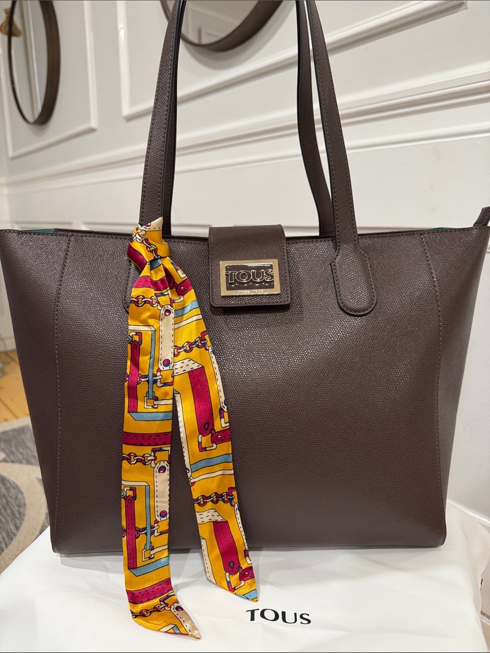 TOUS Bag Funny Tote Large Brown Bag Sold Out Online NWOT - Picture 4 of 17